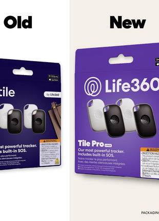 Life360 Tile Pro - Powerful Bluetooth Tracker, Key Finder and Item Locator for Keys Bags, and More. Both iOS and Android Compatible. Phone Finder. 4-Pack (Black/White)