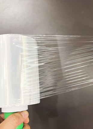 2-Pack Industrial Mini Clear Stretch Wrap Film 80 Gauge 5.1" 1000ft for Pallet Wrap with Plastic Handle,Durable Self-Adhering Packing,Moving,Packaging,Heavy Duty Shrink Film Chuangseed