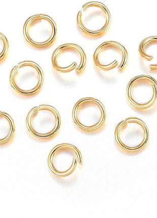 100 Pieces - 304 Gold Tone Stainless Steel Jump Rings - 6mm - 18 Gauge (1mm Thickness)