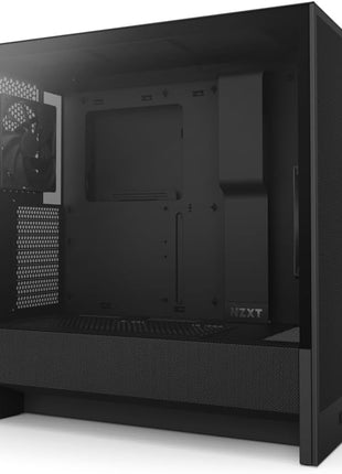NZXT H5 Flow 2024 - Compact ATX Mid-Tower PC Gaming Case - High Airflow - 2 x 120mm Fans Included - 360mm Front & 240mm Top Radiator Support - Cable Management System - Tempered Glass - Black