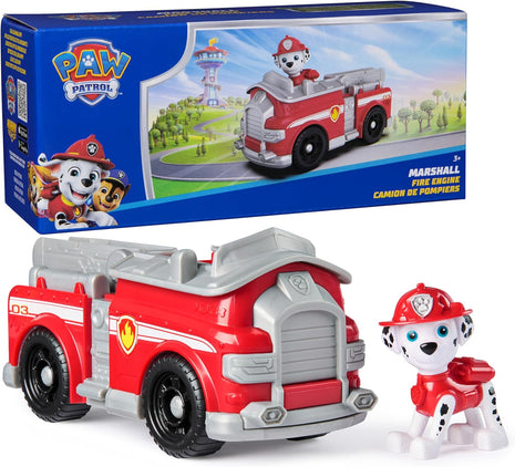 Paw Patrol, Marshall's Firetruck Toy Vehicle with Collectible Action Figure | Action Rescue Vehicle, Rolling Wheels, Movable Ladder, Pretend Play, Sustainably Minded, Kids Toys for Boys & Girls Ages 3+