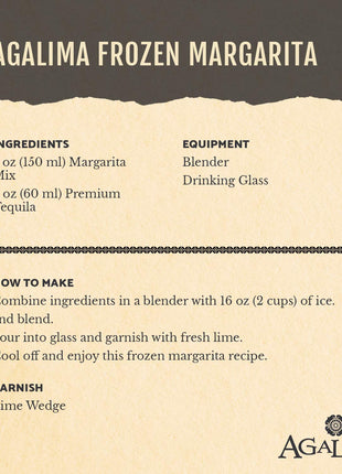 Agalima Authentic Organic Margarita Drink Mix, All Natural, 1 Liter (33.8 Fl Oz) Glass Bottle