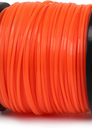 String Trimmer Line, Square Orange Heavy Duty Weed Eater String, Premium Nylon Universal 0.095 inch x 1.7LB, 330Foot