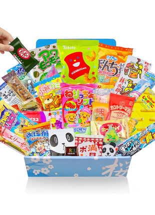 Japanese Snacks & Candy Dagashi with English Pamphlet 30 Pieces Custom Gift Set (Box)