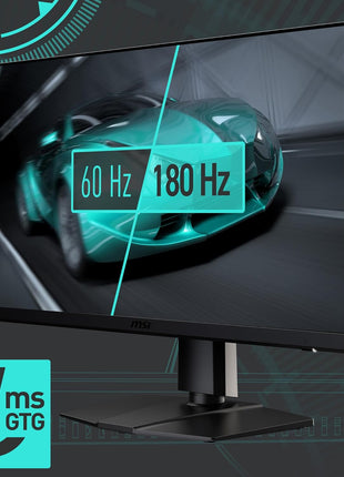 msi G272QPF E2 27-inch 2560 x 1440 (QHD) Computer Monitor, 180Hz, AMD Adaptive Sync, HDMI, DisplayPort, VESA, Tilt, Height Adjustable, Speaker, 1ms, Black