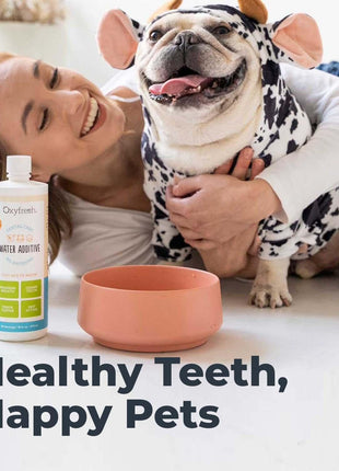 Oxyfresh Premium Pet Dental Care Solution Pet Water Additive: Best Way to Eliminate Bad Dog Breath and Cat Bad Breath - Fights Tartar & Plaque - So Easy, Just Add to Water! Vet Recommended 16 oz.