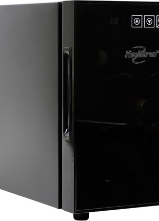 Koolatron 6 Bottle Wine Fridge – Freestanding Wine Cooler with Glass Door, 0.6 cu ft (16 L) Beverage Can Refrigerator, Digital Temperature Control, Ideal for Red, White & Sparkling Wine, Champagne