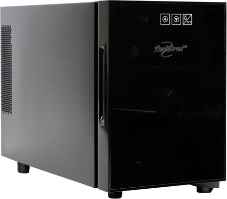 Koolatron 6 Bottle Wine Fridge – Freestanding Wine Cooler with Glass Door, 0.6 cu ft (16 L) Beverage Can Refrigerator, Digital Temperature Control, Ideal for Red, White & Sparkling Wine, Champagne