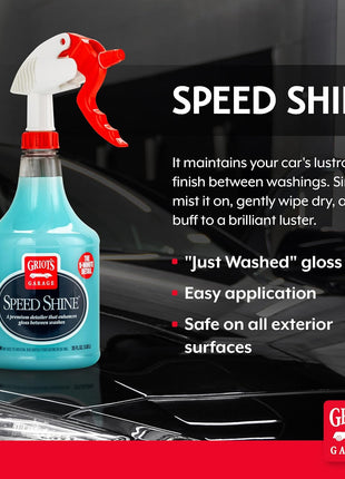 Griot's Garage Speed Shine for Car Detailing, Quick Detailer for All Exterior Surfaces, Trim and Wheels, Provides a Glossy Finish, 11146, 35 oz