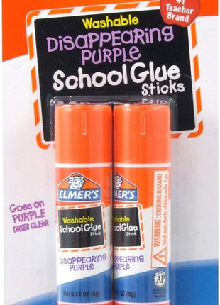 Elmer's bundle Washable Liquid School Glue, White, Dries Clear, 4 fl oz Plus Disappearing Purple Elmer's School Glue Stick, 7g, 2pk