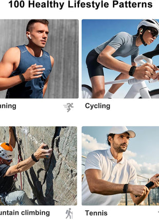 Screenless Activity & Fitness Trackers, Health Tracker with Heart Rate and Sleep Tracking, Works with iOS and Android - Black