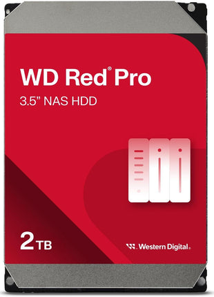 Western Digital 2TB WD Red Pro NAS Internal Hard Drive HDD - 7200 RPM, SATA 6 Gb/s, CMR, 64 MB Cache, 3.5 inch - WD2002FFSX