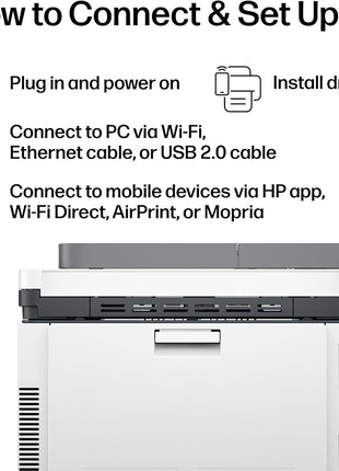 HP Color LaserJet Pro MFP 3301sdw Wireless All-in-One Color Laser Printer, Office Printer, Scanner, Copier, ADF, Duplex, Best-for-Office (499Q3F)