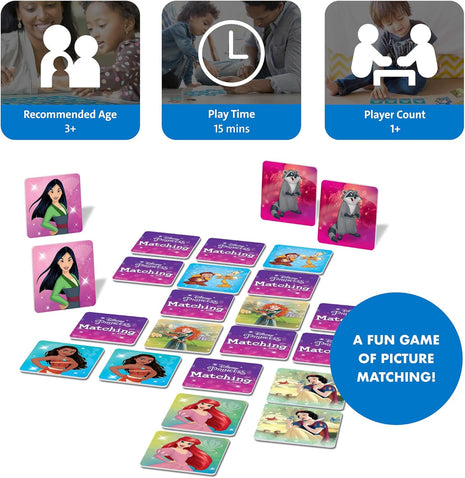 Wonder Forge Disney Princess Matching Game - Fun Memory Game for Kids Ages 3 and Up - Toddler Learning Toy Featuring Belle, Ariel, and Elsa and more Disney Princesses - Packaging May Vary