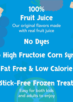 Otter Pops Freezer Bars, 100% Fruit Juice Ice Pops, Original Flavors (80ct – 2oz bars)