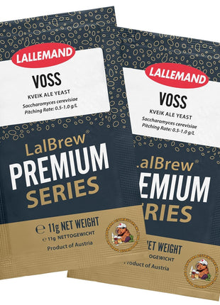 LalBrew VOSS Kveik Brewing Yeast (2 Pack) - Kveik Ale Yeast - Make Beer At Home - 11 g Sachets - Saccharomyces cerevisiae - Sold by CAPYBARA Distributors Inc.
