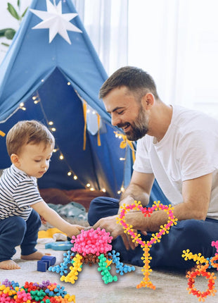 TOMYOU 200 Pieces Building Blocks Kids STEM Toys Educational Discs Sets Interlocking Solid Plastic for Preschool Boys and Girls Aged 3+, Safe Material Creativity