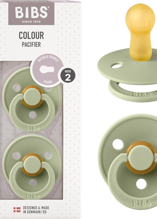 BIBS Pacifiers Colour Collection | Natural Rubber Baby Pacifier | Set of 2 BPA-Free Soothers | Made in Denmark | 0+ Months (Pack of 2) | Dusty Blue/Steel Blue