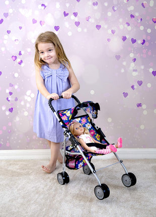 fash n kolor, My First Baby Doll Stroller with Flower Design with Basket in The Bottom- 2 Free Magic Bottles Included