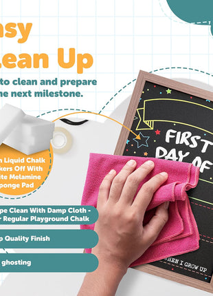 First Day Last Day of School Chalkboard Double Sided Sign with Frame - 14 inch x 10 inch
