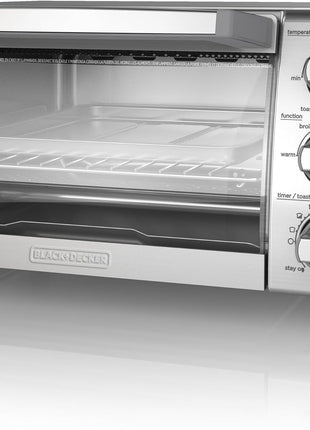 BLACK+DECKER 4-Slice Toaster Oven with Natural Convection, Stainless Steel, TO1760SS (TO1760SST-1)