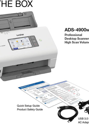 Brother ADS-4900W Professional Desktop Scanner with Fast Scan Speeds, Duplex, Wireless, and Large Touchscreen
