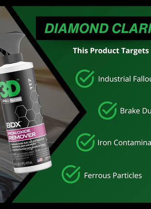 3D BDX Iron Remover – Fast Acting Fallout & Brake Dust Cleaner | Purple Color-Changing Spray for Wheels & Paint | Acid-Free | Made in USA | Car Detailing | 16 oz