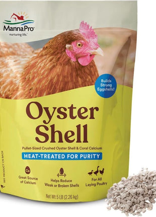 Manna Pro Crushed Oyster Shell for Chickens 芒聙聯 Calcium Supplement for Laying Hens to Support Strong Eggshells 芒聙聯 Natural Poultry Mineral Feed for Backyard Chickens 芒聙聯 5 lb Bag