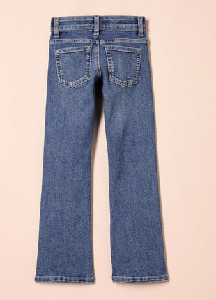 Amazon Essentials Girls' Slim Boot-Cut Stretch Jeans, Washed Blue, 14