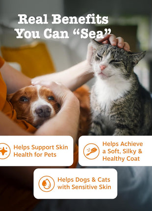 Zesty Paws Wild Alaskan Omega-3 Blend Pollock  Salmon Oil for Dogs and Cats- Skin and Coat Support, Omega 3 Supplement for Pets, 8.5oz
