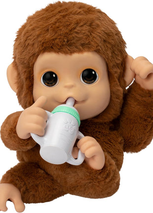 Little Live Pets My Baby Monkey Mango, 50+ Sounds and Reactions, Plush Interactive Monkey Toy Set with Accessories, Interactive Pets for Kids Ages 4+