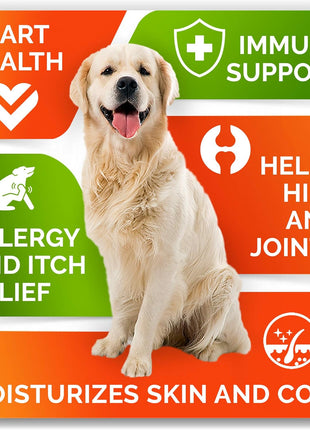 (Pack of 3) Fish Oil Omega 3 Treats for Dogs - Allergy Relief - Joint Health - Itch Relief, Shedding - Skin and Coat Supplement - Alaskan Salmon Oil Chews - Omega 3 6 9 - EPA & DHA Fatty Acids