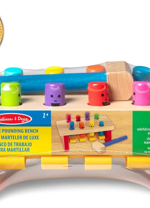 MeMelissa & Doug Deluxe Pounding Bench Wooden Preschool Learning Toy with Mallet Classic Wooden Toddler Toys for Ages 2+Lissa & Doug Deluxe Pounding Bench Wooden Preschool Learning Toy with Mallet
