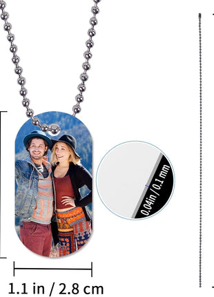 45pcs Sublimation Blank Dog Tag Aluminum White Sublimation Stamping Tag Pendants Double Sided Blank Stamping Metal Tags, Personalized Pets Tags Oval