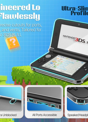 TNP 3DS XL Case - Ultra Clear Crystal Transparent Hard Shell Protective Case Cover Skin Accessory Compatible with Nintendo 3DS XL LL