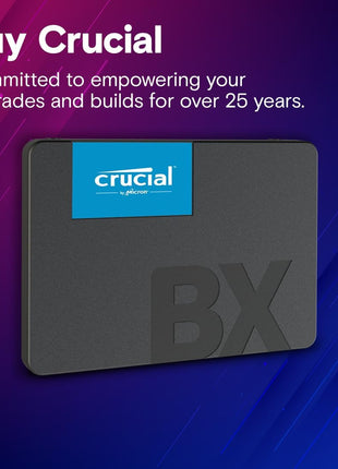 Crucial BX500 1TB 3D NAND SATA 2.5-Inch Internal SSD, up to 540MB/s - CT1000BX500SSD1, Solid State Drive | 1TB 3D NAND SSD with SATA III interface and 540MB/s read speed for booting, storage and upgrades