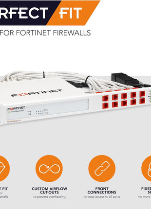 Rackmount.IT Rack Mount Kit for Fortinet FortiGate 80F / 81F / 80F-Bypass – 1U 19" Rackmount – Front-Facing Ports (RM-FR-T15)