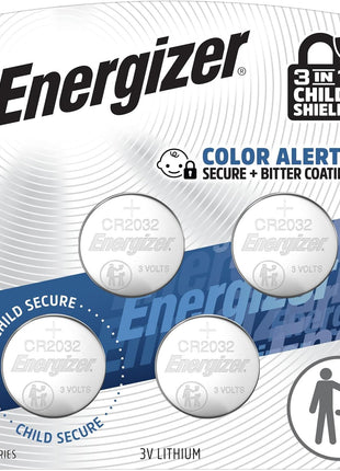 Energizer 2032 Batteries (4 Pack), 3V Lithium Coin Batteries