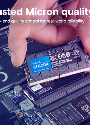 Crucial 32GB DDR5 RAM Kit (2x16GB), 5600MHz (or 5200MHz or 4800MHz) Laptop Memory 262-Pin SODIMM, Compatible with Intel Core and AMD Ryzen 7000, Black - CT2K16G56C46S5
