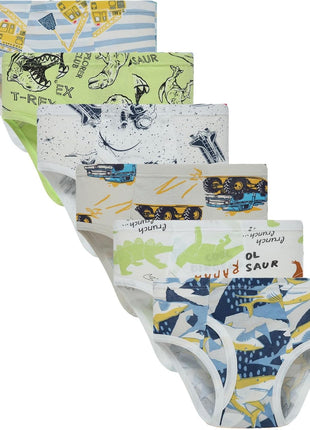 Boboking Little Boys Briefs Dinosaur Truck Toddler Kids Underwear (Pack of 6) 5/6Y