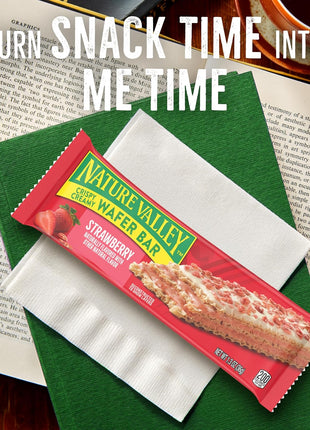 Nature Valley Crispy Creamy Wafer Bars, Strawberry, Whole Grain, 5 Bars, 6.5 oz