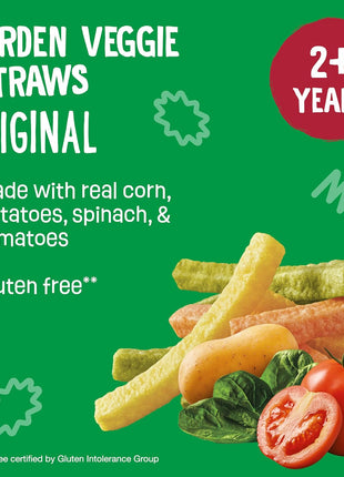 Earth's Best Organic Kids Snacks, Sesame Street Toddler Snacks, Organic Garden Veggie Straws for Toddlers 2 Years and Older, Original, Multipack, .5 oz Bags, 12 Count