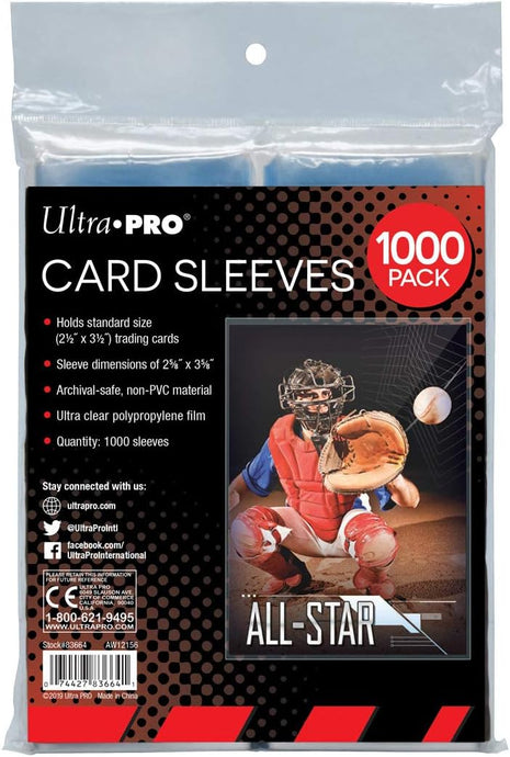 2.5 inch x 3.5 inch Soft Trading Card Penny Sleeves (1000ct)