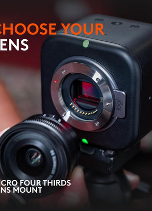 Logitech for Creators Mevo Core Wireless 4K Video Camera | For creators, 4K video, multicam ready, intuitive app control, interchangeable lens