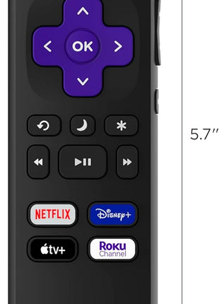 Roku TV Remote Control (Official Manufacturer Product) | Simple Setup & Pre-Set App Shortcuts - Replacement Remote Compatible with RokuTV Models ONLY (Not Roku Players)