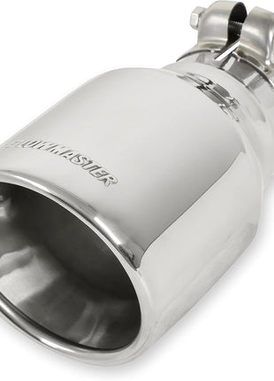 Flowmaster 15365 Exhaust Tip - 4.00 in. Rolled Angle Polished SS fits 2.50 in. Tubing - Clamp On