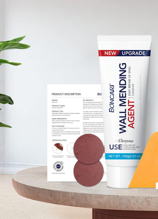 Drywall Repair Kit, 2-Pack Wall Mending Agent, Wall Spackle with Tools | Includes Scraper and Sandpaper. For Wall Surface Hole Fill, Quick And Easy Solution.