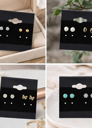 Adorox 200 Piece Black Earring Card Holders with Back Hook – Perfect for Earring Display and Organization