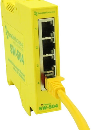 Brainboxes Switch - 4 Ports - DIN Rail mountable (SW-504)