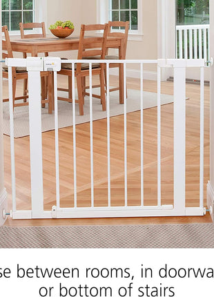 Safety 1st Easy Install Walk Thru Baby Gate for Doorway With Door, Dog Gates, Fits 29"-38", Easy Install 28" Tall, White